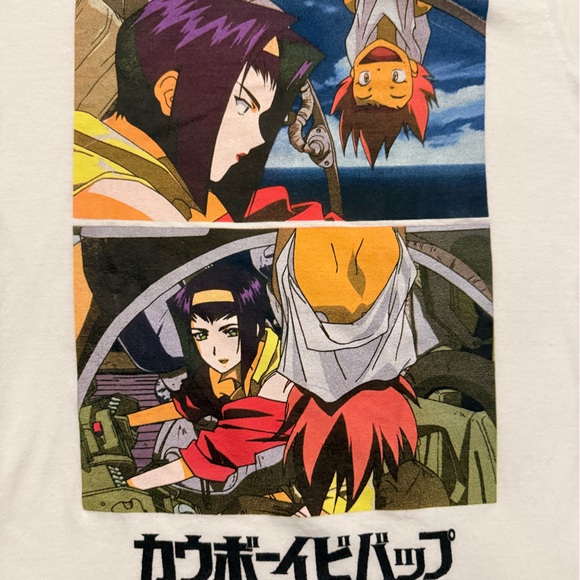 Cowboy Bebop Ed and Faye Scene From Anime Colorful Graphic White Tee Size Small - Picture 2 of 6